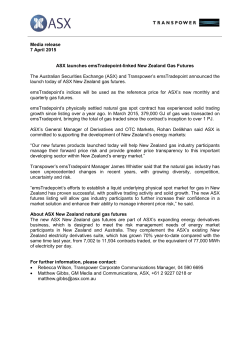 ASX launches emsTradepoint linked New Zealand Gas Futures
