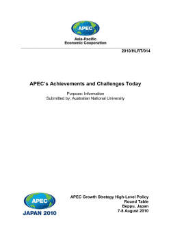 APEC`s Achievements and Challenges Today - Asia