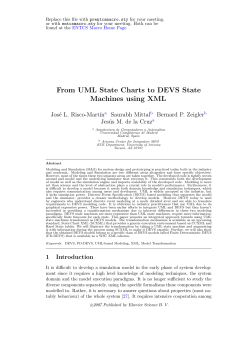 From UML State Charts to DEVS State Machines using XML