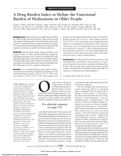 A Drug Burden Index to Define the Functional Burden