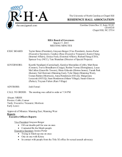 March 17, 2015 - Residence Hall Association