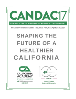 CANDAC 2017 Brochure - California Academy of Nutrition and