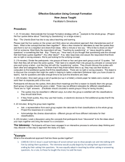 Effective Education Using Concept Formation How Jesus Taught