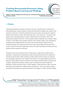 Problem Based Learning and Weblogs