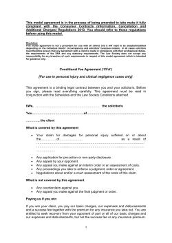 Model conditional fee agreement