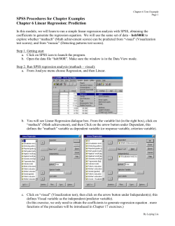 SPSS Module: simple linear regression