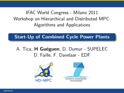 Start-Up of Combined Cycle Power Plants - HD-MPC