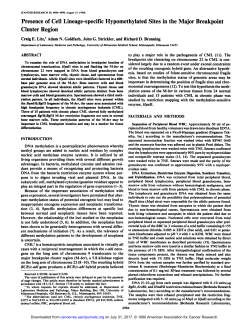 Presence of Cell Lineage-specific Hypomethylated Sites in the