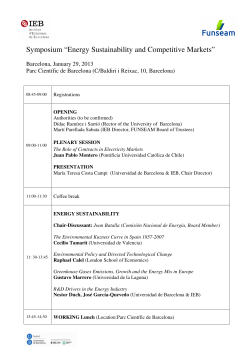 Symposium &ldquo;Energy Sustainability and Competitive Markets&rdquo;