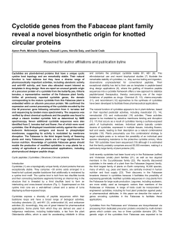 Cyclotide genes from the Fabaceae plant family reveal a novel