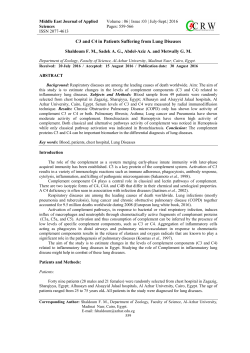 C3 and C4 in Patients Suffering from Lung Diseases Shaldoum F. M.