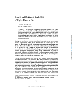Growth and Division of Single of Higher Plants in Vitro Cells