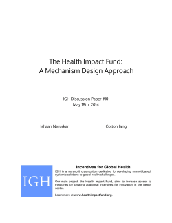 The Health Impact Fund: A Mechanism Design Approach