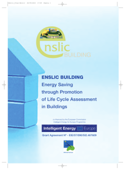 ENSLIC BUILDING Energy Saving through Promotion of Life Cycle