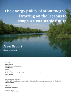 The energy policy of Montenegro: Drawing on