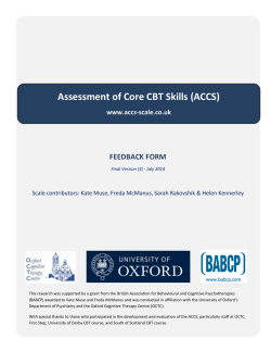 the ACCS feedback form - Assessment of Core CBT Skills