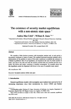 The existence of Security Market Equilibrium with a Non