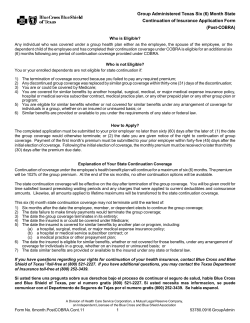 (6) Month State Continuation of Insurance Application Form