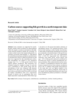 Carbon sources supporting fish growth in a north temperate lake