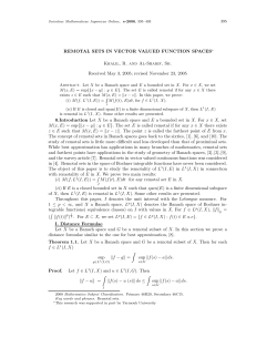 REMOTAL SETS IN VECTOR VALUED FUNCTION SPACES Khalil