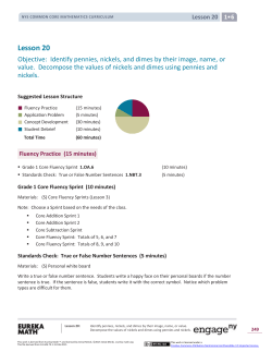 Grade 1 Mathematics Module 6, Topic E, Lesson 20