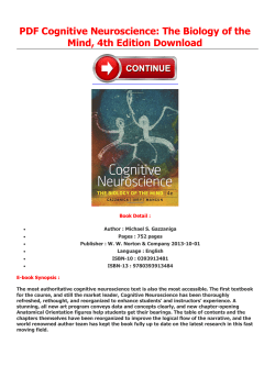 PDF Cognitive Neuroscience: The Biology of the