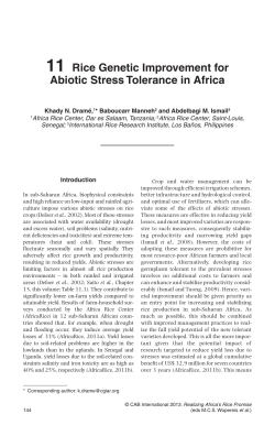 11 Rice Genetic Improvement for Abiotic Stress