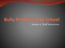 Session 3- Bullyproofing Your School