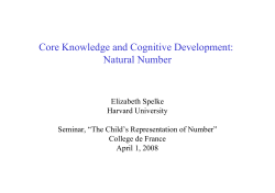 Core Knowledge and Cognitive Development