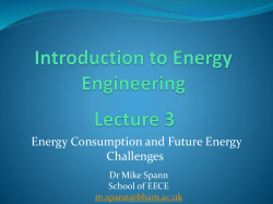 Lecture 3 Energy Consumption and Future Energy Challenges