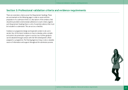 Section 3: Professional validation criteria and evidence requirements