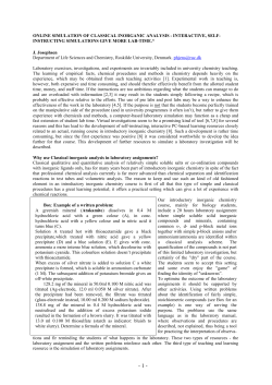 On-line simulation of classical inorganic analysis