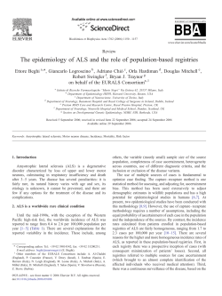 The epidemiology of ALS and the role of population