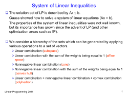 Linear Programming (Optimization)