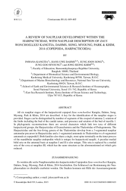 a review of naupliar development within the harpacticidae, with
