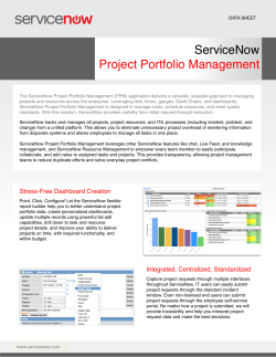 ServiceNow Project Portfolio Management
