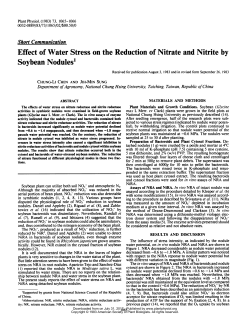 Effect of Water Stress on the Reduction of Nitrate