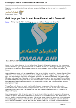 Golf bags go free to and from Muscat with Oman Air