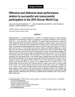 Offensive and defensive team performance: relation to successful
