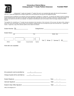 "I" Grade Extension Petition - University of Detroit Mercy
