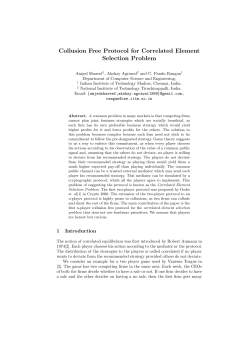 Collusion Free Protocol for Correlated Element Selection Problem