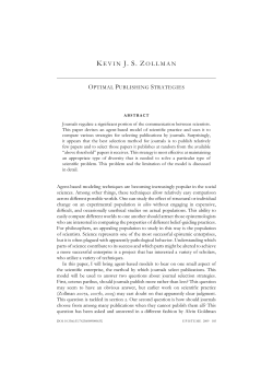 Optimal Publishing Strategies