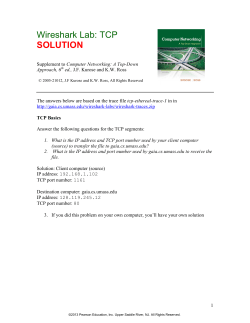 Wireshark Lab: TCP SOLUTION