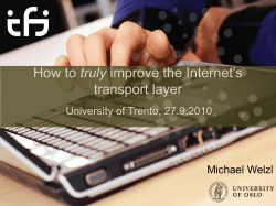 The Internet transport layer
