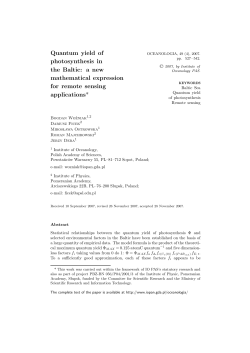 Quantum yield of photosynthesis in the Baltic