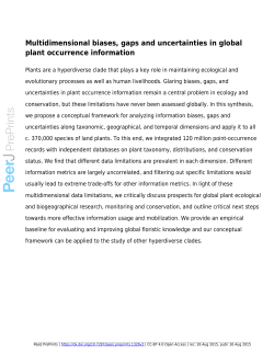 Multidimensional biases, gaps and uncertainties in global plant