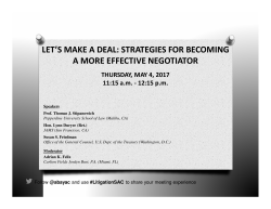 let`s make a deal: strategies for becoming a more effective negotiator