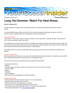 Long, Hot Summer: Watch For Heat Illness