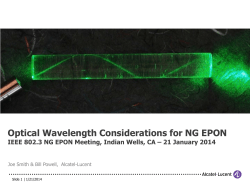 Optical Wavelength Considerations for NG EPON