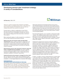 Developing pension plan investment strategy: A variety of